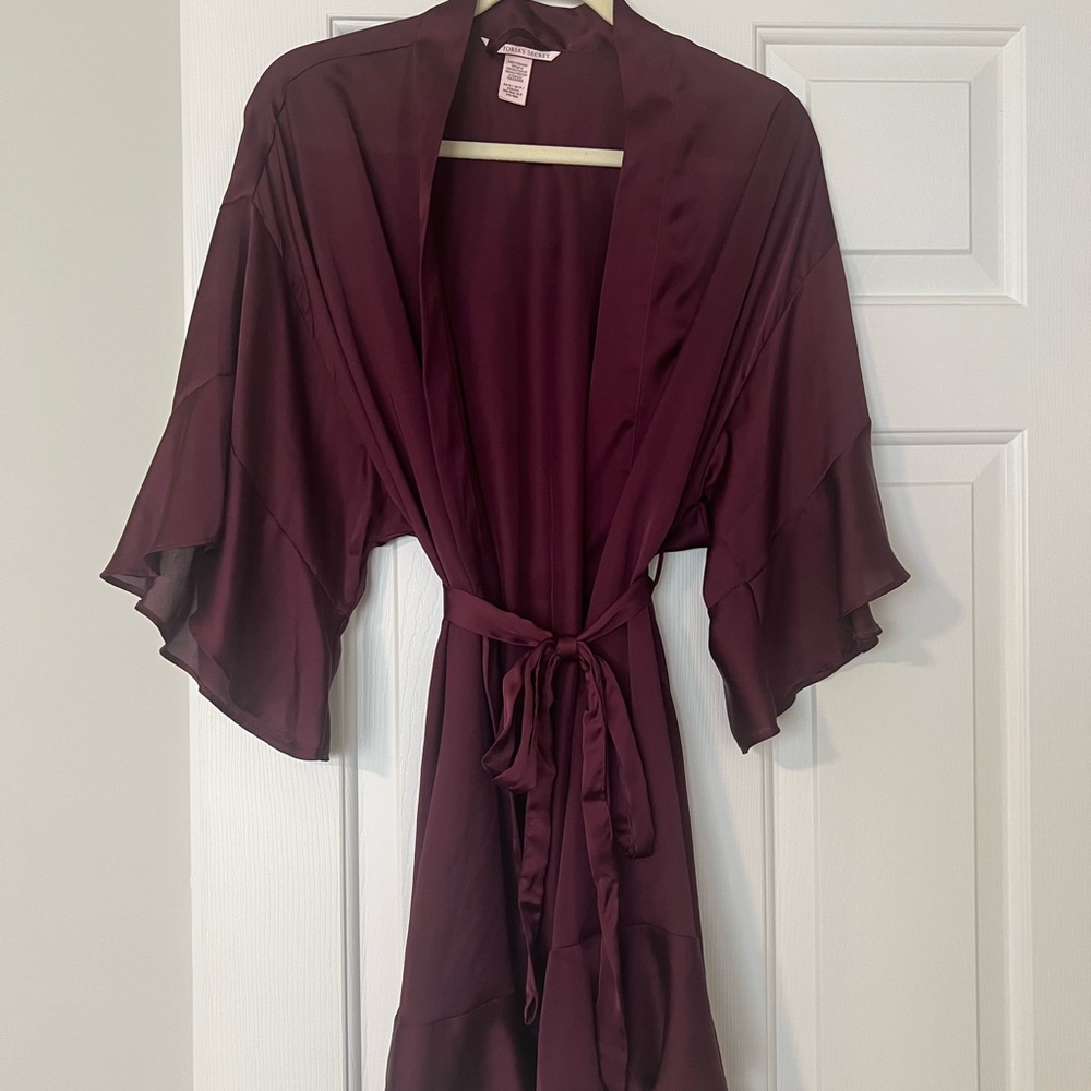 Victoria's Secret Satin Kimono Robe - Burgundy
